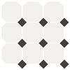 Плитка Topcer White Octagon 16 Black Dots 14 30x30