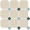 Плитка Topcer White OCTAGON 16 Turquoise 13 + Green 18 Dots 30x30