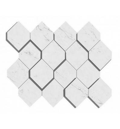 Плитка Atlas Concorde Италия Marvel Carrara Pure Mosaico Esagono 3D 28,2x35,3