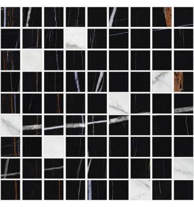 Плитка Kerranova Marble Trend Nero Dorato/Cararra Mix m21 30×30