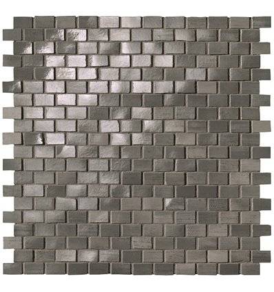 Плитка FAP Ceramiche Brickell Grey Brick Mosaico Gloss 30x30