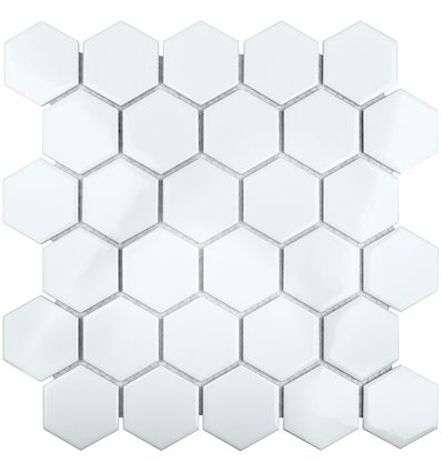 Hexagon small White Glossy 51x59