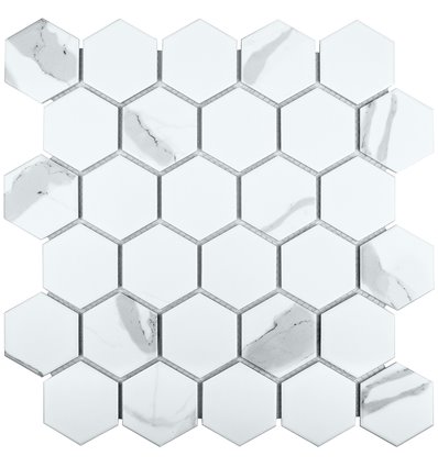 Hexagon small Carrara Matt 51x59