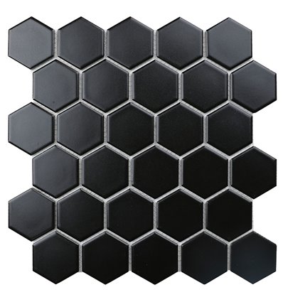 Hexagon small Black Matt 51x59