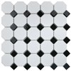 Octagon small White/Black Matt 29,5x29,5
