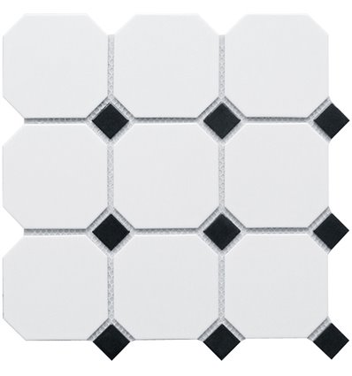 Octagon Big White/Black Matt 30x30