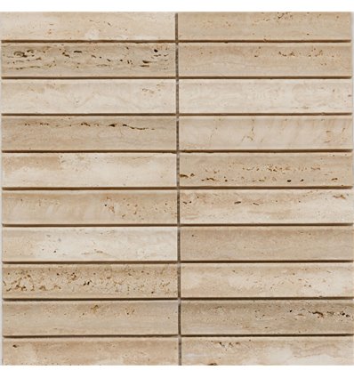 PIX343 мозаика Yellow Travertine Concave 3x1.51 30,5x31,8